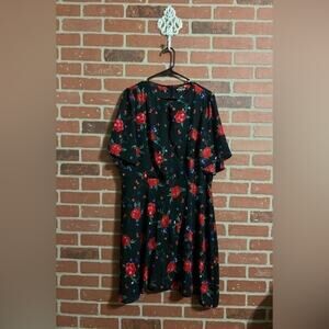 Fashion Union | Black Floral Midi Dress